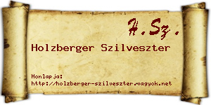 Holzberger Szilveszter névjegykártya